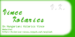 vince kolarics business card